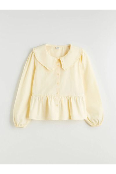 LC Waikiki LCW Kids Sarı Bebe Yaka Kız Çocuk Gömlek