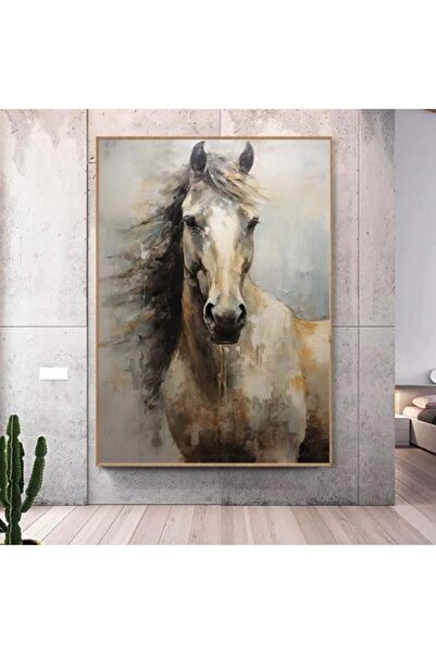 lawhat هيبة الحصان – لوحة فنية تجريدية بروح أصيلة مطبوعة على قماش الكانفس