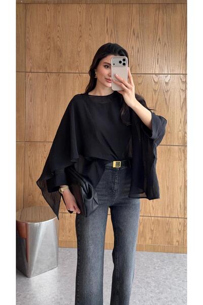 HAZELANNA Soft Aura Siyah Bluz