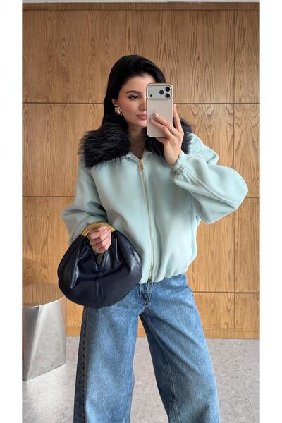 HAZELANNA Mint Jacket with Mobile Collar