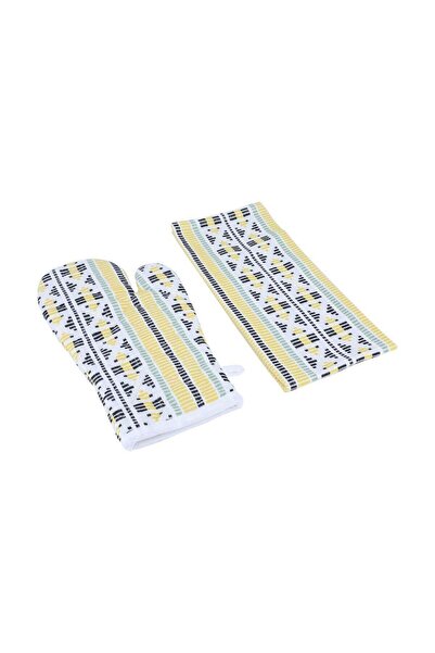 Generic Al Saif Gallery Fabric Towel Set, 4 Pieces - Yellow White