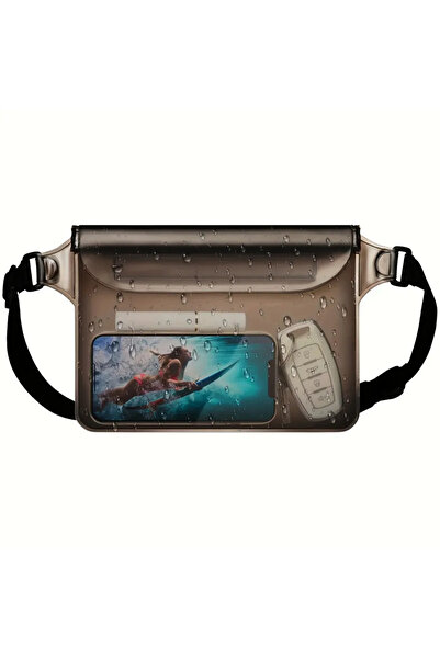 Choice حقيبة هاتف سوداء مقاومة للماء، حقيبة خصر للهاتف مقاومة للماء بثلاث طبق...