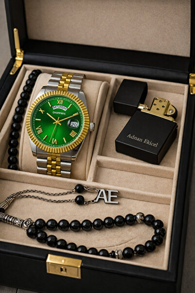 pierrose Gümüş Gold Çelik Kordon Su Geçirmez Metal Erkek Kol Saati Çakmak Tes...