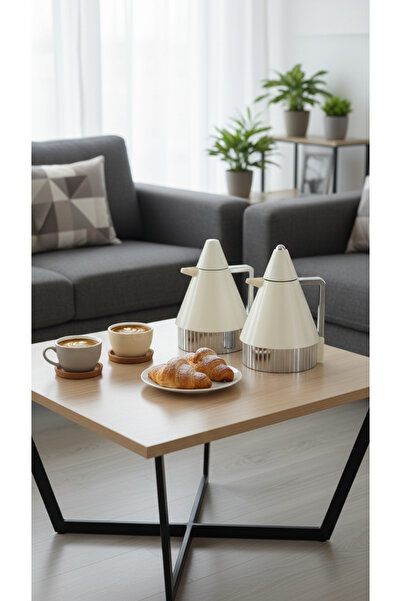 Generic A luxurious, modern coffee and tea thermos set with high thermal insu...