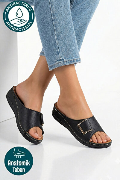 StWenn Women's Buckle Orthopedic Daily Slippers with Light and Comfortable Sole