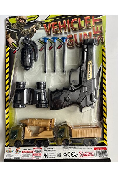 mavi su dünyası Askeri Set Oyuncak Silah Arabalar Dürbünlü Bombalı Set Silah