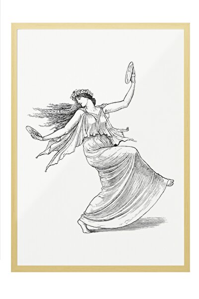 Postifull Vintage slika, poster u bež okviru, vintage zidni dekor