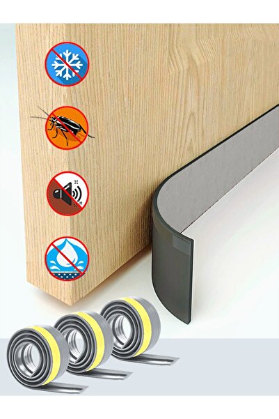 UYDEE 3 bucăți gri sub ușă, anti-vânt, închidere, izolare termică cu sunet de...