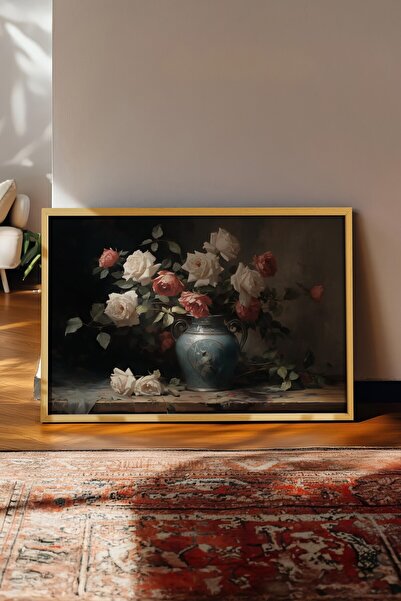 Postifull Tablou vintage, poster cu rama bej, decor de perete vintage