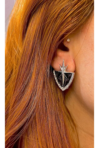 naaksesuar Silver Colored Brand Model Stone Earrings