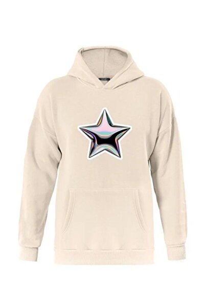 DİVİN Unisex Stüssy Star Sweatshirt White