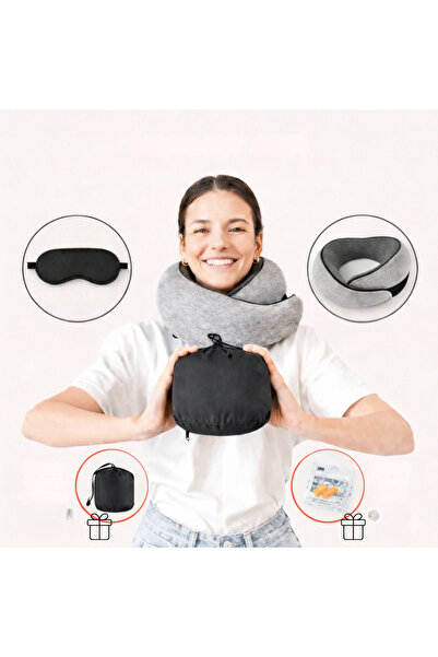 RestyGo SEYAHAT SETİ (YENİ NESİL 360 DERECE SEYAHAT YASTIĞI+UYKU MASKESİ)