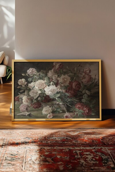 Postifull Vintage slika, poster u bež okviru, vintage zidni dekor