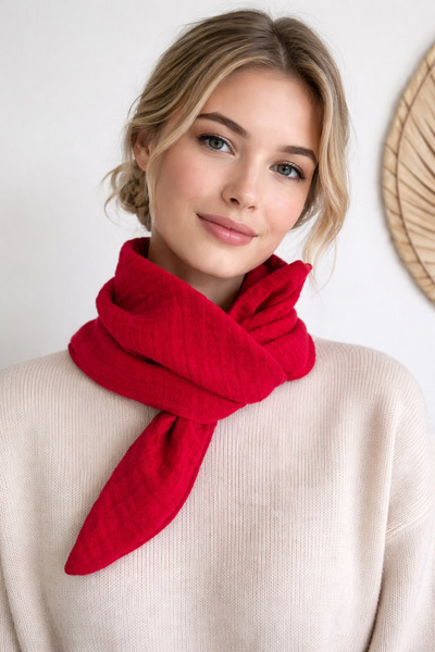 LeBohas Üçgen Pamuk Fular Doğal Kumaş Butik Tasarım