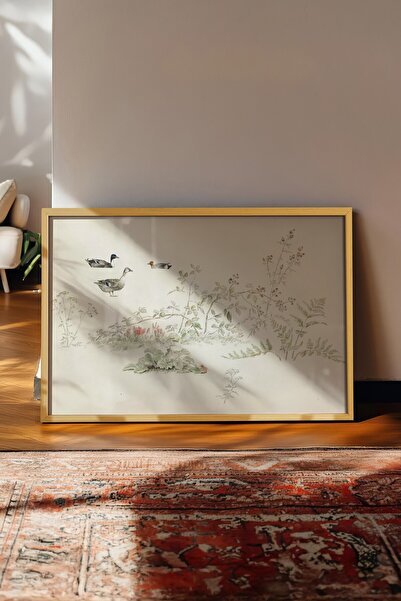 Postifull Vintage slika, poster u bež okviru, vintage zidni dekor