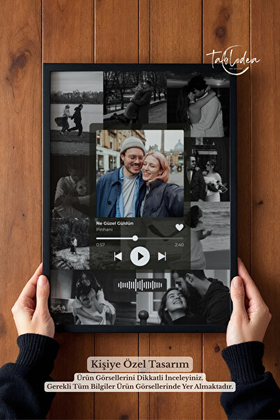 tablodea Kişiye Özel Fotoğraf Tasarımı Spotify Anı Tablosu TD Anlamlı Romanti...