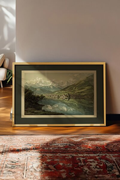 Postifull Vintage slika, poster u bež okviru, vintage zidni dekor