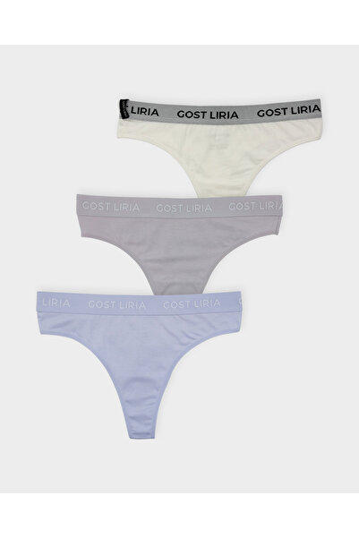 GOST LİRİA Ash Bloom Kadın String Külot 3 lü Paket - Çok Renkli