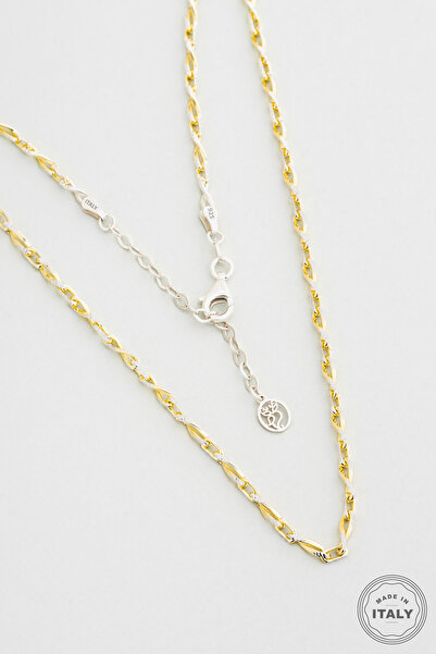 So CHIC... Cassandra İtalyan 18 Ayar Sarı ve Beyaz Altın Kaplama 45 Cm Gümüş ...