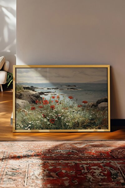 Postifull Tablou vintage, poster cu rama bej, decor de perete vintage