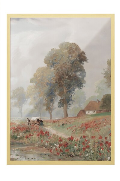 Postifull Vintage slika, poster u bež okviru, vintage zidni dekor