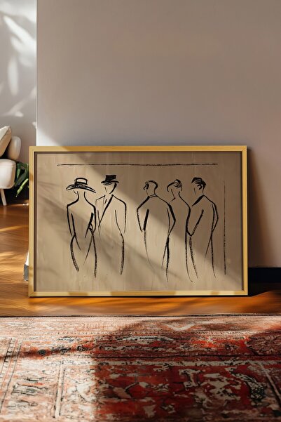 Postifull Vintage slika, poster u bež okviru, vintage zidni dekor