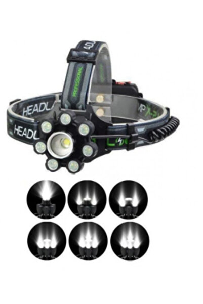 OEM Lanterna de cap cu 8 LED si 6 faze de lumina, model BL-T85-8