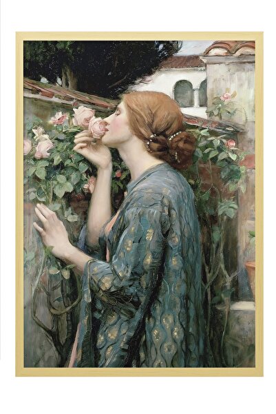 Postifull Vintage slika, poster u bež okviru, vintage zidni dekor