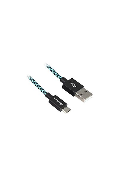 SHARKOON USB 2.0 A-B black / blue 1.0m - Aluminum + Braid