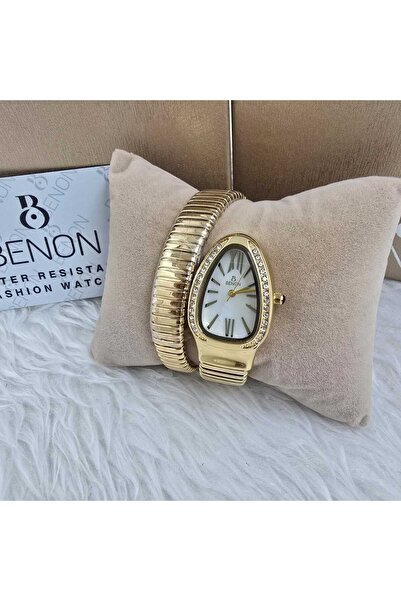 benon ساعة الثعبان يد نسائيه ذهبية من ماركة بتصميم سوار ثعبان