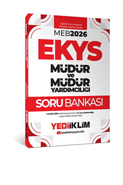 Yediiklim Yayınları 2026 MEB EKYS Müdür Ve Müdür Yardımcılığı Soru Bankası