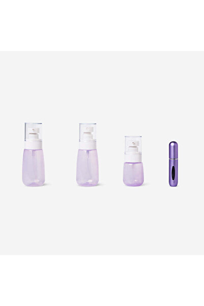 Flying Tiger Copenhagen Çantalı Mor Seyahat Şişesi Seti