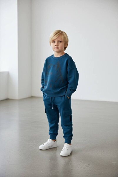 RONYPONY Set Trening Copii Kurt cu imprimeu - Set Confortabil și Casual