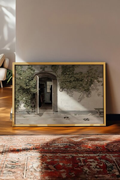 Postifull Tablou vintage, poster cu rama bej, decor de perete vintage