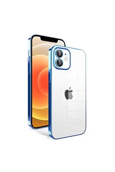 efura iPhone 12 Uyumlu Kamera Korumalı Renkli Çerçeveli EFR Garaj Kılıf-Saks ...