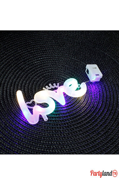 PartylandTR Love Yazı Renkli Pilli Peri Led Dekoratif Süs Işık