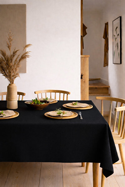 Morpheus Home Velura Series Masa Örtüsü Kadife Dokulu Siyah Çuha