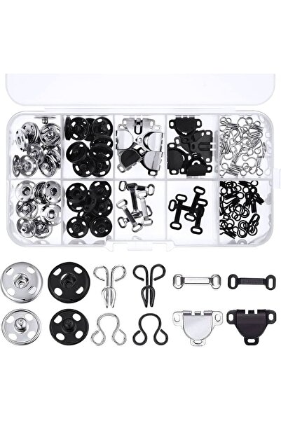 iğne izi Dikiş için 50 Çift Çıtçıtlı 3 Stil Kanca ve Göz Mandalı Giyim için D...