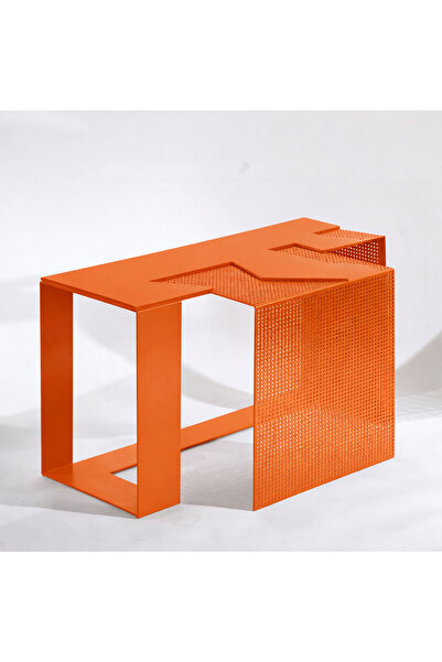 SEVİNÇOĞLU METAL Premium Turuncu Metal Çalışma Masası | Minimal Özel Tasarım