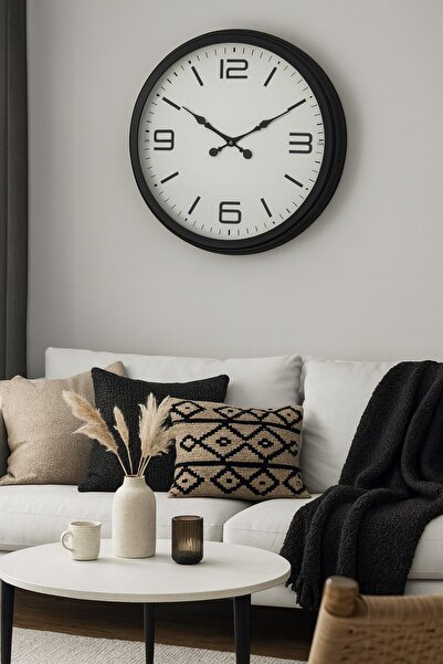 Leyaton Zentime Black Modern Stylish 60 cm Metal Wall Clock Lwlhm-Rsyt34