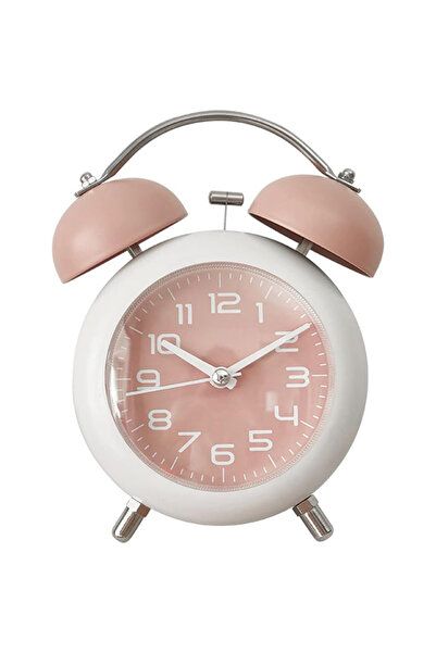 keyfim shop Dekoratif Işıklı Metal Masa Üstü Alarmlı Çalar Saat