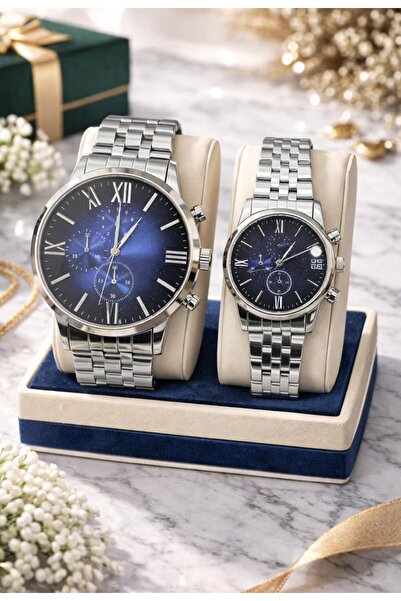 Mihristore Sevgililer Gününe Özel Saat Seti Çift Kol Saati Çelik Erkek Kadın ...