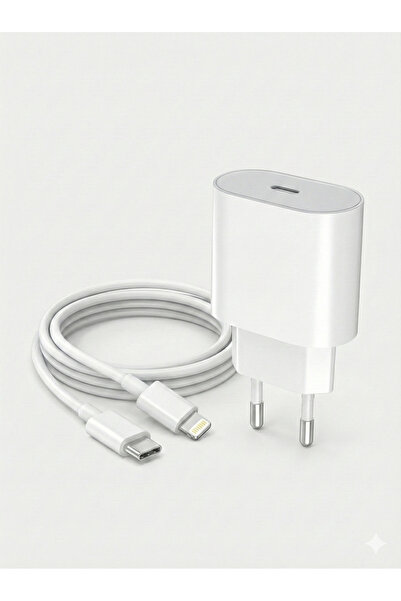 YK Design iPhone Uyumlu 20W PD Type-C Hızlı Şarj Aleti - Adaptör ve Lightning...