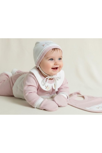 MİLAYS LİFE HOME COLLECTİON طقم ملابس للأطفال البنات من عمر 0-3 أشهر، مطرز با...