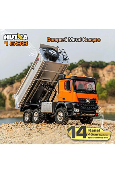 Huina 1598 1/14 14CH 6x6 FULL METAL RC RC Model Profesyonel Uzaktan Kumandalı...