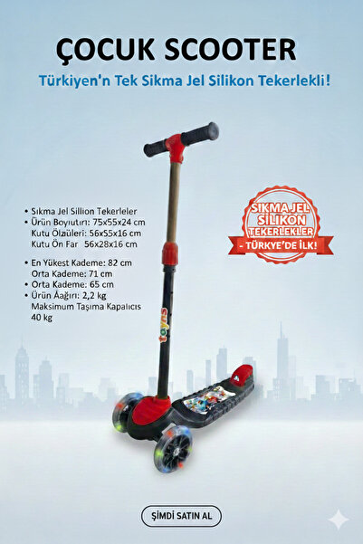 yumurcakstore Toys Işıklı Silikon Jel Tekerlekli Ayarlanabilir Yükseklik Fonk...