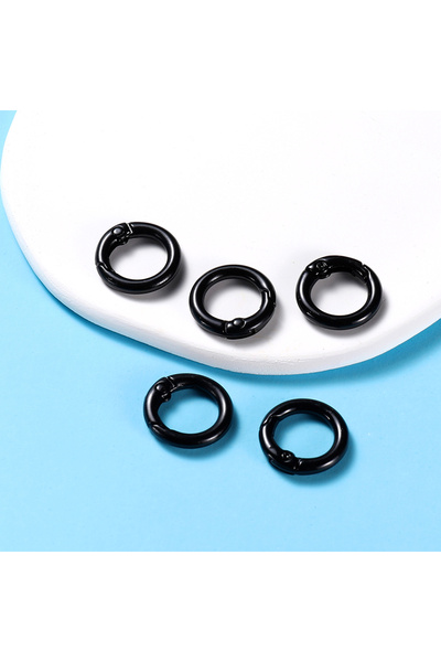 Choice 25mm x 5pcs black 5Pcs/Lot 21 Colors Metal O Ring Spring Clasp Openabl...