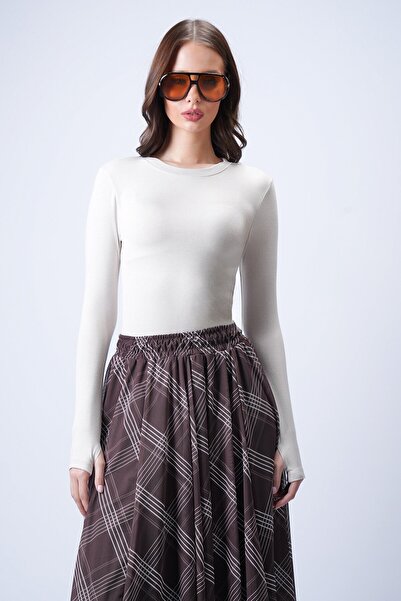 VAGGON Stretch Fabric Long Sleeve Blouse