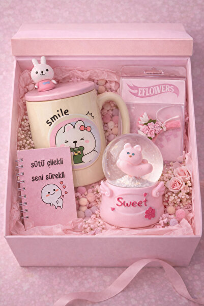 matheon Kız Arkadaşa Hediye Seti | 400 ml Kupa, Not Defteri, Kar Küresi ve Mi...