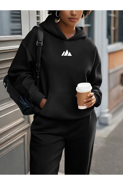 LAYORA Set confortabil din fleece din două piese pentru femei - Hanorac și pa...